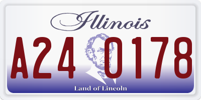 IL license plate A240178