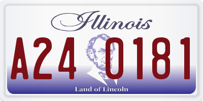 IL license plate A240181