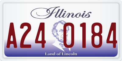 IL license plate A240184