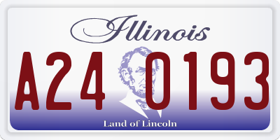 IL license plate A240193