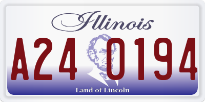 IL license plate A240194