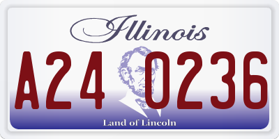 IL license plate A240236