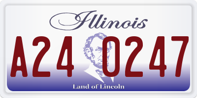 IL license plate A240247