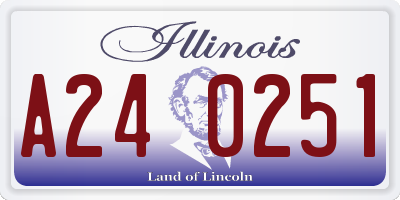 IL license plate A240251