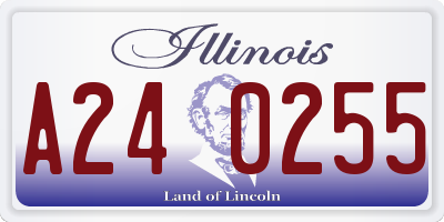 IL license plate A240255