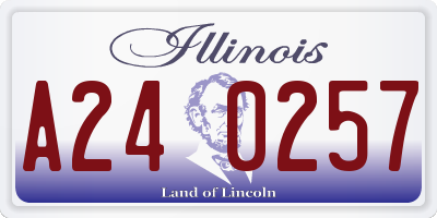 IL license plate A240257