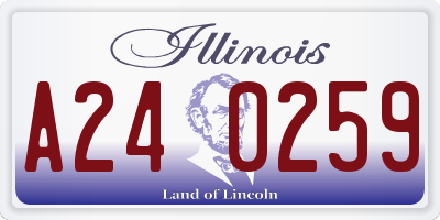 IL license plate A240259