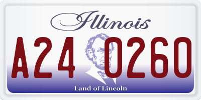 IL license plate A240260