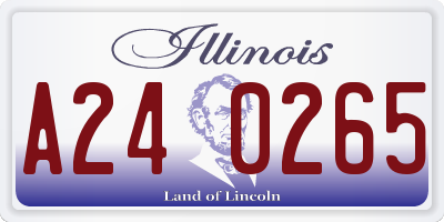 IL license plate A240265