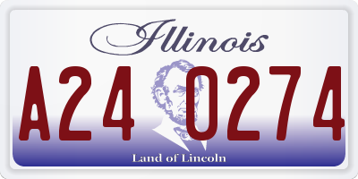 IL license plate A240274
