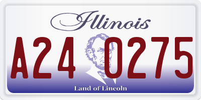 IL license plate A240275