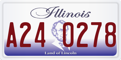 IL license plate A240278