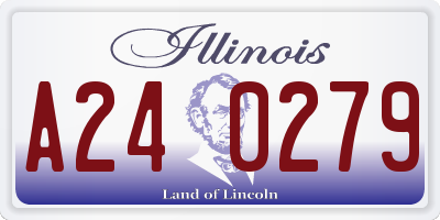 IL license plate A240279