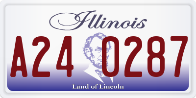 IL license plate A240287