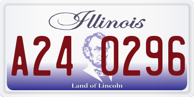IL license plate A240296