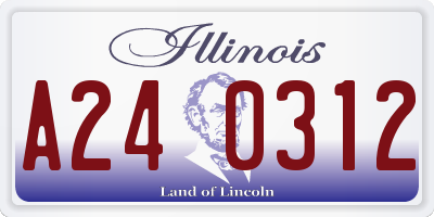 IL license plate A240312