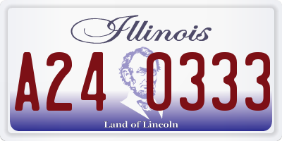 IL license plate A240333