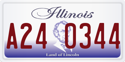 IL license plate A240344
