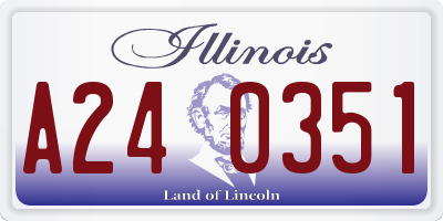 IL license plate A240351