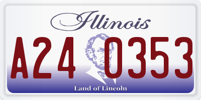 IL license plate A240353