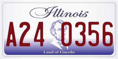 IL license plate A240356