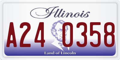 IL license plate A240358