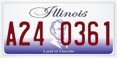 IL license plate A240361
