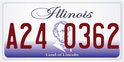 IL license plate A240362