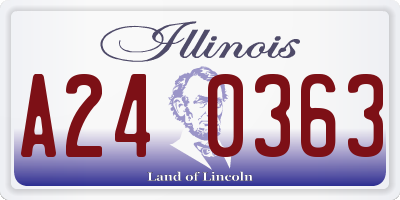 IL license plate A240363