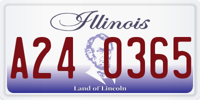 IL license plate A240365