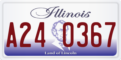 IL license plate A240367