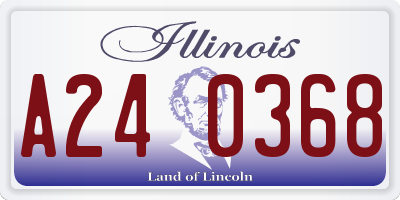 IL license plate A240368