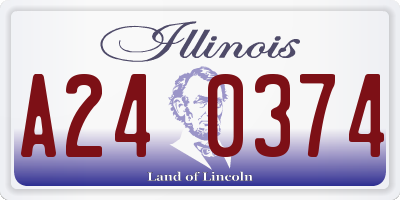 IL license plate A240374
