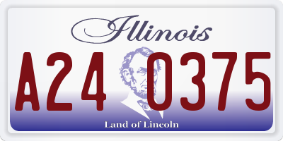 IL license plate A240375