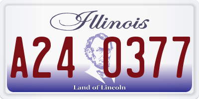 IL license plate A240377