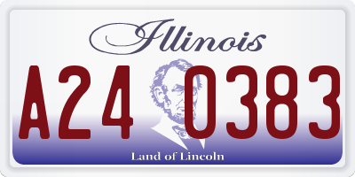 IL license plate A240383