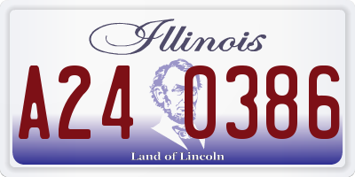 IL license plate A240386