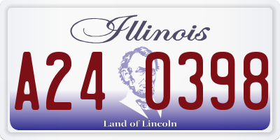 IL license plate A240398