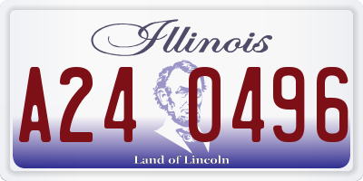 IL license plate A240496