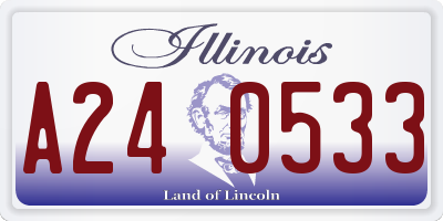 IL license plate A240533