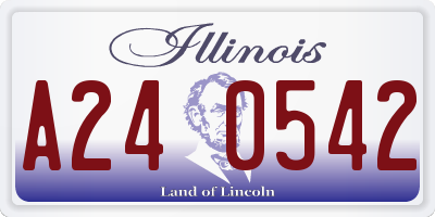 IL license plate A240542