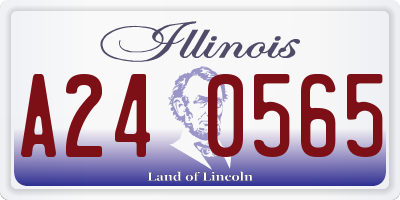 IL license plate A240565
