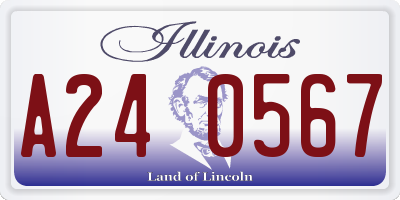 IL license plate A240567
