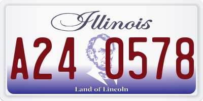 IL license plate A240578