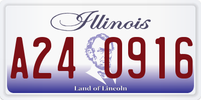 IL license plate A240916
