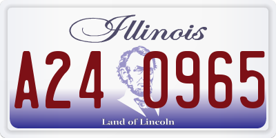 IL license plate A240965