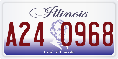 IL license plate A240968