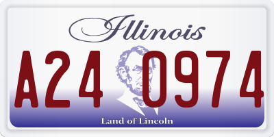IL license plate A240974