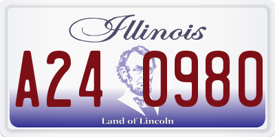 IL license plate A240980
