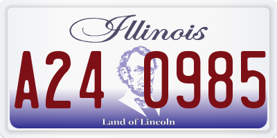 IL license plate A240985